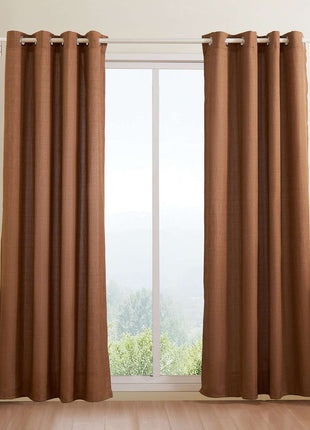 Natural Linen Curtains, 52 x 84 inch 2 Panels Set, Grommet Light Filtering Thick Flax Textured Linen Drapes, Privacy Burlap for Living Room, Bedroom, Farmhouse, Sunroom, Office Window Curtain