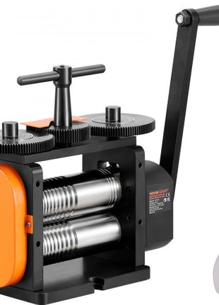 Rolling Mill, 2.24"/57 mm Jewelry Rolling Mill Machine, 1: 2 Gear Ratio, 3-in-1 Multi-function Rolling Mill, 0-5.5 mm Press Thickness for Metal Jewelry Making Sheet Square Wire Elliptical