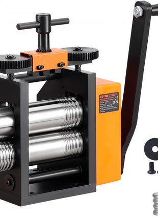 Rolling Mill, 2.95"/75 mm Jewelry Rolling Mill Machine, 1: 2 Gear Ratio, 3-in-1 Multi-function Rolling Mill, 0.03-6.5mm Press Thickness for Metal Jewelry Making Sheet Square Wire Semicircle