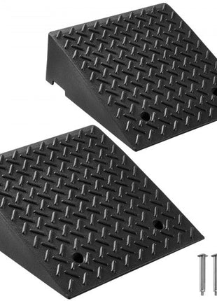 Driveway Curb Ramp, 7000 lbs Load Capacity, 7 Inches Rise Height Heavy Duty Curbside Bridge Ramp with Drainage Tank for Wheelchairs, Strollers, Motorcycles, Cars, Lawn Mowers & Trailers, 2 Pack
