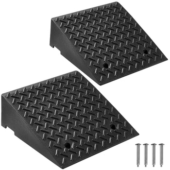 Driveway Curb Ramp, 7000 lbs Load Capacity, 7 Inches Rise Height Heavy Duty Curbside Bridge Ramp with Drainage Tank for Wheelchairs, Strollers, Motorcycles, Cars, Lawn Mowers & Trailers, 2 Pack