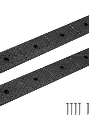 Rubber Curb Ramp, 33069 lbs Load Capacity, 2 Inches Rise Height Heavy Duty Rubber Threshold Ramp with Drainage Tank for Wheelchairs, Strollers, Motorcycles, Cars, Lawn Mowers & Trailers, 2 Pack
