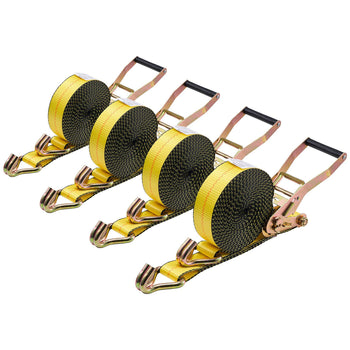 Ratchet Straps, 2 in x 30 ft, Heavy Duty Tie Down Straps with Double J Hook, 10,000 lbs Break Strength, Carry Bag, Tie Down Ratcheting for Moving, Trailers, Motorcycles, Kayaks, Car Roof, 4 Pack