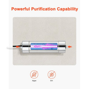 UV Water Purifier, 8W 1GPM, 110V Versatile Ultraviolet Water Purifier Filter with Stainless Steel Housing, Whole House UV Water Filter with Quartz Sleeve Fit for Shower/Drinking/Cleaning