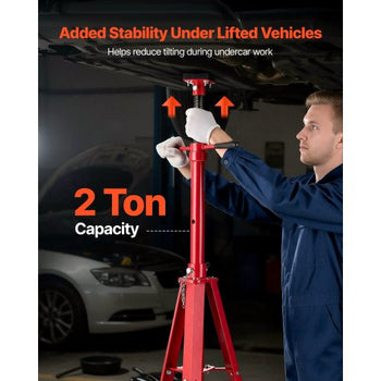 Under Hoist Tripod Stand, 2 Ton (4409 lbs) Capacity High Lift Jack Stand Reach Underhoist Support, Lifting from 47.24" to 84.65", 4-Level Adjustable Height, Heavy Duty Carbon Steel for Car Lift