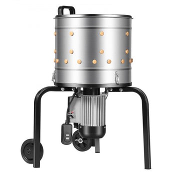 Chicken Plucker Machine, 15.7 in Drum, 550W & 275RPM Electric Chicken Plucking Machine with 114 Soft Fingers & Transport Wheels, Stainless Steel Feather Remover for Processing 1-2 Chicks Once