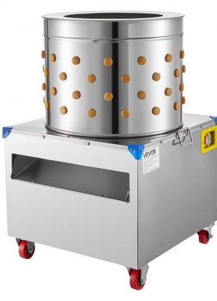 Chicken Plucker Machine, 19.7 in Drum, 2HP & 275RPM Electric Chicken Plucking Machine with 106 Soft Fingers & Transport Wheels, Stainless Steel Feather Remover for Processing 2-4 Chicks Once