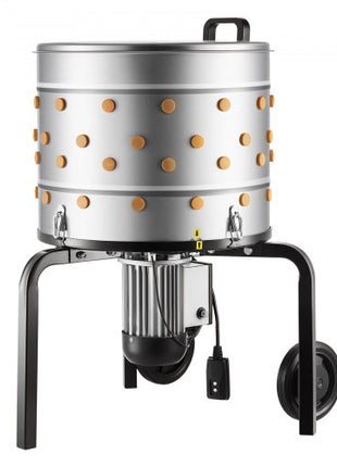 Chicken Plucker Machine, 19.7 in Drum, 750W & 275RPM Electric Chicken Plucking Machine with 98 Soft Fingers & Transport Wheels, Stainless Steel Feather Remover for Processing 2 Chicks Once
