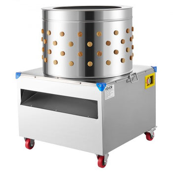 Chicken Plucker Machine, 23.6 in Drum, 2200W & 240RPM Electric Chicken Plucking Machine with 119 Soft Fingers & Transport Wheels, Stainless Steel Feather Remover for Processing 2-4 Chicks Once