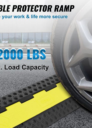 3 PCs Cable Protector Ramp 2 Channel 12000 lbs Load Wire Cable Cover Ramp