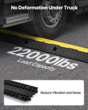 Cable Protector Ramp, 22,000 lbs/axle Capacity, 1 Channel Heavy Duty Rubber Cord Hose Wire Cover, 2.76 x 1.97 in Channel, Traffic Speed Bump with Flip-Open Top Cover, for Indoor Outdoor, 1 Pack