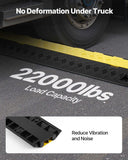 Cable Protector Ramp, 22,000 lbs/axle Capacity, 2 Channel Heavy Duty TPU Cord Hose Wire Cover, 1.2 x 1.1 in Channel, Traffic Speed Bump with Flip-Open Top Cover, for Indoor Outdoor Use, 3 Pack