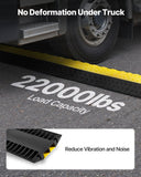 Cable Protector Ramp, 22,000 lbs/axle Capacity, 2 Channel Heavy Duty Rubber Cord Hose Wire Cover, 4 x 3 in Channel, Traffic Speed Bump with Flip-Open Top Cover, for Indoor Outdoor Use, 1 Pack