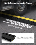Cable Protector Ramp, 22,000 lbs/axle Capacity, 2 Channel Heavy Duty Rubber Cord Hose Wire Cover, 2.2 x 2 in Channel, Traffic Speed Bump with Flip-Open Top Cover, for Indoor Outdoor, 1 Pack