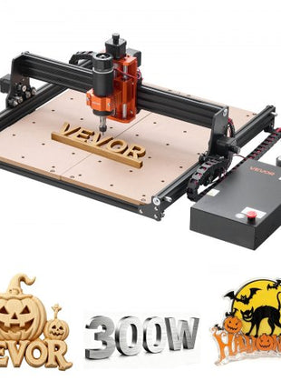 CNC Router Machine, 300W Spindle, 3-Axis Wood Engraving Milling Machine, with 15.75 x 15.75 x 2.36 in Working Area, Offline Controller, Aluminum Alloy Structure, for Wood Acrylic Carving Cutting