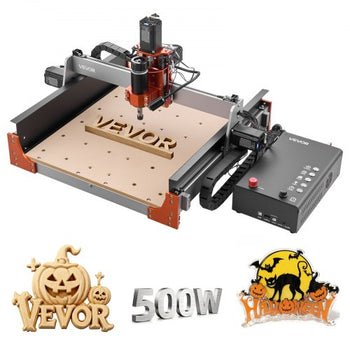 CNC Router Machine, 500W Spindle, 3-Axis Wood Engraving Milling Machine, with Dual Linear Rails & Ball Screw, 15.75 x 15.75 x 3.74 in Working Area, Trim Router, for Wood Acrylic Carving Cutting