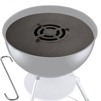 40" Replacement BBQ Grill Griddle Grate, Carbon Steel Griddle Grill with Center Grate, Easy Maintenance Grate Insert For 18 Inch Kettle BBQ, Griddle Grill Attachment for Round Grills, Burgers