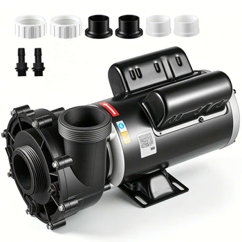 SPA Pump 2.5HP Hot Tub Pump 2 Speed 48 Frame with 1.5" & 2" Port, 230V, 175 GPM High Speed & 66 GPM Low Speed, 90° Rotational Interface, SPA Bath Water Circulation, Compatible with OEM Models