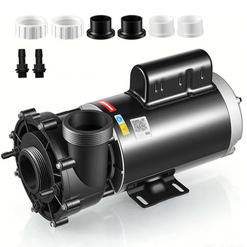 SPA Pump 2HP Hot Tub Pump 2 Speed 56 Frame with 1.5" & 2" Port, 230V, 168 GPM High Speed & 68 GPM Low Speed, 90° Rotational Interface, SPA Bath Water Circulation, Compatible with OEM Models