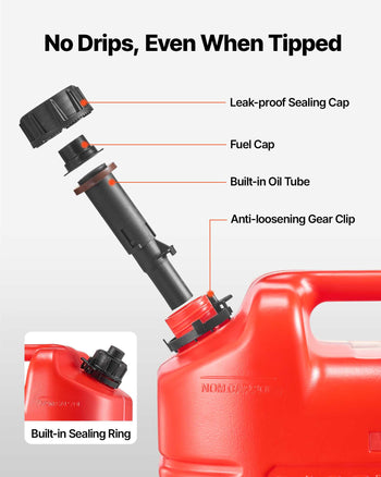 Fuel Container, 5 Gallon, Gas Tank with Spout & Clear Scale, 15 L/min Max Flow Rate, Secure & Leak-proof, Portable Flat Fluid Container for Most Cars Motorcycle ATV UTV, Red, 4 Packs