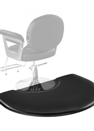 Salon Mat for Hair Stylist, 3 x 4 FT Semi-circle Salon Chair Mat, 1-inch Thickened Anti Fatigue Barber Shop Floor Mat with Round Cut Out, Easy-to-Clean PVC Surface & Anti-Trip Beveled Edges