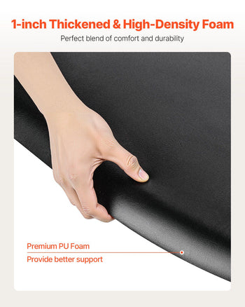 Salon Mat for Hair Stylist, 3 x 4 FT Semi-circle Salon Chair Mat, 1-inch Thickened Anti Fatigue Barber Shop Floor Mat with Round Cut Out, Easy-to-Clean PVC Surface & Anti-Trip Beveled Edges