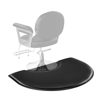 Salon Mat for Hair Stylist, 3 x 4 FT Semi-circle Salon Chair Mat, 1-inch Thickened Anti Fatigue Barber Shop Floor Mat with Round Cut Out, Easy-to-Clean PVC Surface & Anti-Trip Beveled Edges