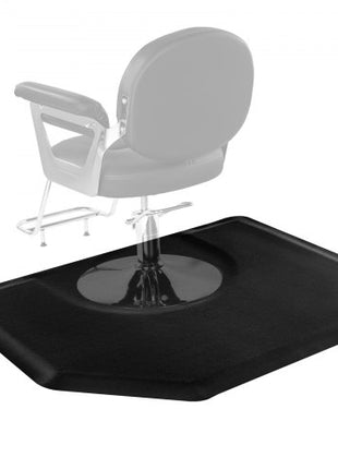 Salon Mat for Hair Stylist, 4 x 5 FT Hexagon Salon Chair Mat Anti Fatigue, 1/2-inch Thickened Barber Shop Floor Mat with Round Cut Out, Easy-to-Clean PVC Surface & Anti-Trip Beveled Edges