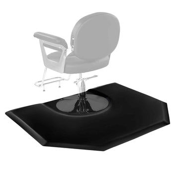 Salon Mat for Hair Stylist, 4 x 5 FT Hexagon Salon Chair Mat Anti Fatigue, 1-inch Thickened Barber Shop Floor Mat with Round Cut Out, Easy-to-Clean PVC Surface & Anti-Trip Beveled Edges