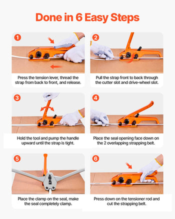 Banding Strapping Kit, Heavy Duty Banding Sealer Tool with 3200 ft Length PP Band, 1000 Metal Seals, 50 Corner Protectors, Plastic Pallet Packaging Strapping Kit for Warehouse/Shipping/Moving