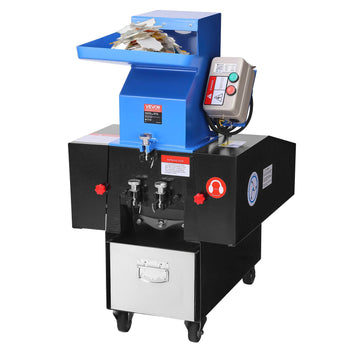Plastic Shredder Crusher, 3HP/2.2KW Plastic Grinder Granulator, 100-150kg/h Capacity Pulverizer Recycling Machine with Wheels, SDK-11 Blade & 6mm Mesh for PVC ABS PTFE (220V 60Hz 3-Phase)