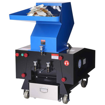 Plastic Shredder Crusher, 5.5HP/4.0KW Plastic Grinder Granulator, 150-200kg/h Capacity Pulverizer Recycling Machine with Wheels, SDK-11 Blade & 8mm Mesh for PVC PTFE (220V 60Hz 3-Phase)