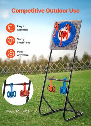 Axe Throwing Game, Plastic Bristle Target with 8 Throwing Axes Set, Foldable Steel Frame, Easy to Store, Stable Placement for Indoor and Outdoor, Backyard, Yard and Carnival Games, Adults Kids