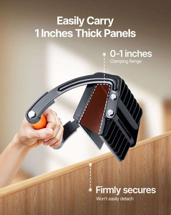 Plywood Carrier, 200 lbs Single Clamp Capacity, Adjustable Drywall Carrying Tool for 0-1 Inches Thickness Boards, Plywood Carrier with Non-Slip Grips for Plastic Boards, Plywood, Drywall