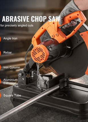 Abrasive Chop Saw, 14"/355mm Blade Diameter Cut Off Saw, 2300W 3600RPM Steel Cutting Machine, 0-45° Adjustable Angle Miter Saw for Cutting Metal Cutting Chop Saw for Steel/Rebar/Iron/Aluminum