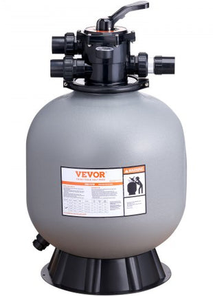 Sand Filter, 22-inch, Up to 55 GPM Flow Rate, Above Inground Swimming Pool Sand Filter System with 7-Way Multi-Port Valve, Filter, Backwash, Rinse, Recirculate, Waste, Winter, Closed Functions