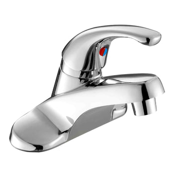 Single Handle Sink Faucet, Chrome-Plated Silver Single Handle Bathroom Faucet, Kitchen Water Faucets with Overflow 1 or 3 Hole, Suitable for Bathroom, RV, Bar Sink, Public Restroom, Press-Type