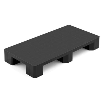 Plastic Pallet, 1 Pc Plastic Pallet for Basement Storage, Lightweight Waterproof Floor Storage Pad for Indoor Outdoor Supermarket Warehouse, Support up to 2205 lbs, 39.4" x 19.7" x 5.4", Black