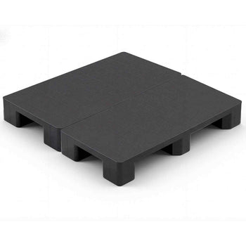 Plastic Pallets, 2 Pcs Plastic Pallets for Basement Storage, Lightweight Waterproof Floor Storage Pad for Indoor Outdoor Supermarket Warehouse, Support up to 2205 lbs, 39.4"x19.7"x5.4", Black