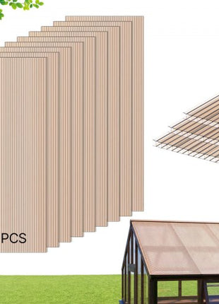 Roof Panels, 12Pcs Polycarbonate Roofing Panels Double Layer, High Impact Corrugated Plastic Greenhouse Replacement Cover, Waterproof for Gazebos, Chicken Coops, Home, Garden (5' x 2' x 0.24")