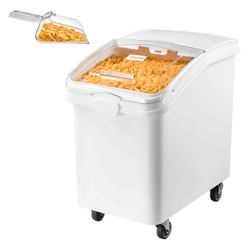 Rice Storage Container 198 lbs/31.7 Gallons Dog Food Dispenser Bin, for Kitchen Pantry, 120L Large Grain Cereal Flour Ingredient Storage Bin, Pet Food Container with Wheels, Scoop, Slide Lid