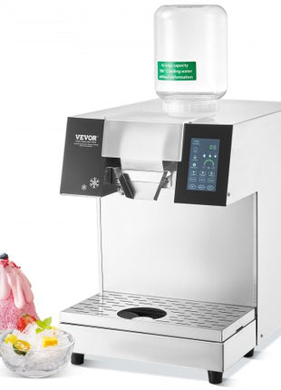 Commercial Snowflake Ice Machine, 397LBS/24H Snowflake Ice Maker, Stainless Steel Ice Shaver Machine, Electric Snow Cone Maker, Liquid Cooling System for Rapid Heat Dissipation, Ice Cream