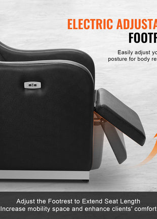 Shampoo Backwash Chair, 661.4LBS Loading Barbershop Hair Washing Station with Electric Adjustable Footrest & Ceramic Bowl, Backwash Salon Shampoo Chair, Beauty Spa Hairdressing Massage Equipment