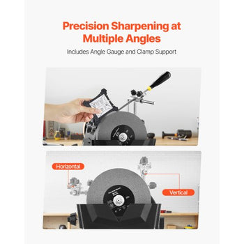 8-Inch Wet Sharpening System, Water-Cooled Knife Grinder Machine with 155 RPM Grinding Speed, Vertical/Horizontal Two-Direction Wet Stone Grinder, Wet Bench Grinder for Knife, Chisel, Knife, Axe