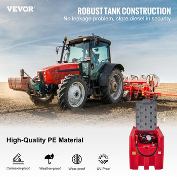 Portable Diesel Tank, 116 Gallon Capacity & 10 GPM Flow Rate, Diesel Fuel Tank with 12V Electric Transfer Pump and 13.1ft Rubber Hose, PE Diesel Transfer Tank for Easy Fuel Transportation, Red