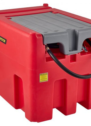 Portable Diesel Tank, 116 Gallon Capacity & 10 GPM Flow Rate, Diesel Fuel Tank with 12V Electric Transfer Pump and 13.1ft Rubber Hose, PE Diesel Transfer Tank for Easy Fuel Transportation, Red