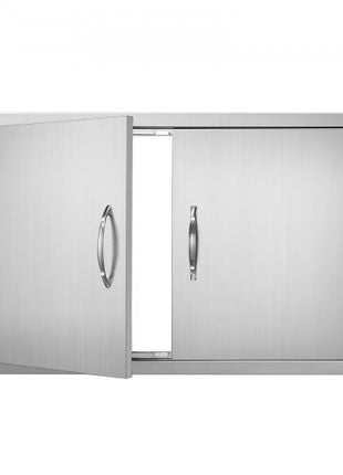 BBQ Access Door, 36W x 21H Inch Double Outdoor Kitchen Door, Stainless Steel Flush Mount Door, Wall Vertical Door with Handles, for BBQ Island, Grilling Station, Outside Cabinet