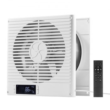 7.5-Inch Room to Room Fan, 2-in-1 305 CFM Through Wall Fan with Remote Control & Two-Way Airflow, 10-Speed Ventilation Quiet Vent for Kitchen, Living & Laundry Room Workshop