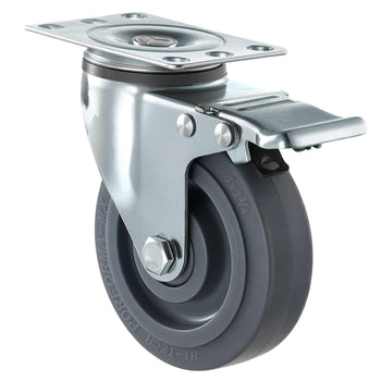 Caster Wheels, 5 Inch Heavy Duty Casters, Compatible with  Insulated Food Pan Carrier, Set of 4 (2 Swivel with Brake, 2 Rigid)