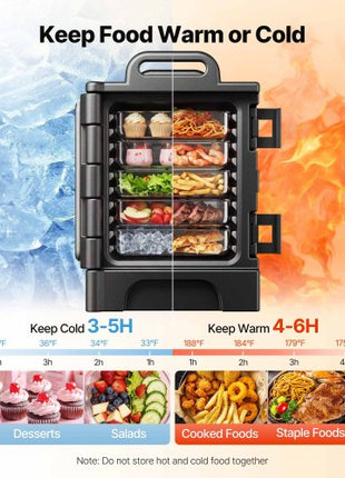 Insulated Food Pan Carrier, 81 Qt Hot Box for Catering, Food Box Carrier with Double Buckles, Front Loading Food Warmer with Handles, Stackable End Loader for Restaurant, Canteen